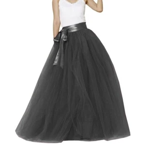 Womens Long Tutu Party Evening Tulle Skirt Black Size S PC05 - Picture 1 of 6
