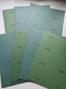 PAQUETE DE 10 HOJAS DE PAPEL DE LIJA: 240, 320 400, 600, 800, 1000, 1200 - Imagen 1 de 10