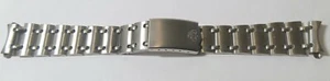 Bracciale NOS 1970 Jules Jurgensen 17,6 mm estremità curva agganciato sportivo 6 3/4 in acciaio - Foto 1 di 12