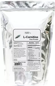 NuSci 100 % reines L-Carnitin Pulver 1,0 Pfund (454 g, 16 Unzen) USP Gewichtsverlust Energie - Bild 1 von 5