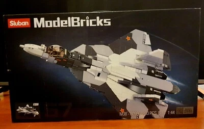 Sluban Fighter Jet - SU57 Fighter - 893 Pcs - New - Building Blocks M38-0986 - Image 1 of 4