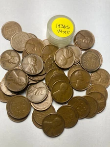 1936-S LINCOLN WHEAT CENT PENNY ROLL, HIGH GRADE, 50 COINS, ALL COINS VF-XF - Picture 1 of 5