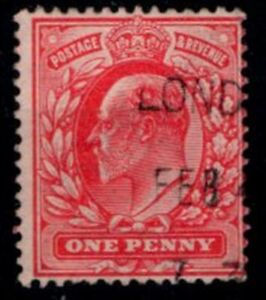 Great Britain Edward VII 1911 Aniline Rose SG 275a CV £140 Used Lot 709