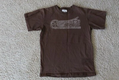Wes and Willy Boys M Red Rebel's Motorcycle Club Brown Tshirt - Image 1 of 3