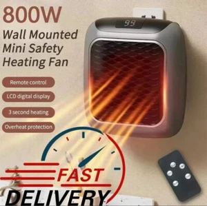 Calentador Portátil Eléctrico 800W con Control Remoto y Termostato Ajustable Temporizador Interior - Imagen 1 de 6