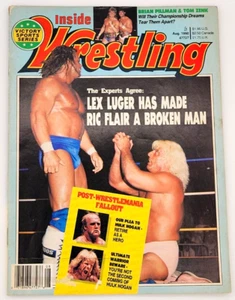 INSIDE WRESTLING AUG 1990 RIC FLAIR MACHO MAN RANDY SAVAGE LEX LUGER HULK HOGAN - Bild 1 von 4