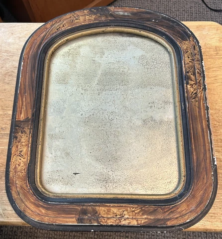 Antique French Mirror in Wood Frame Cover