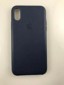 Oryginalne oryginalne autentyczne skórzane etui OEM Apple do iPhone XS X Midnight Blue - Zdjęcie 1 z 9