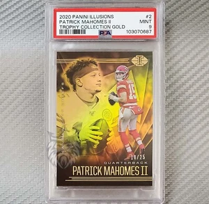 Patrick Mahomes SP /25 PSA 9 📈2020 Illusions Trophy Collection Gold Holofoil #2 - Picture 1 of 2