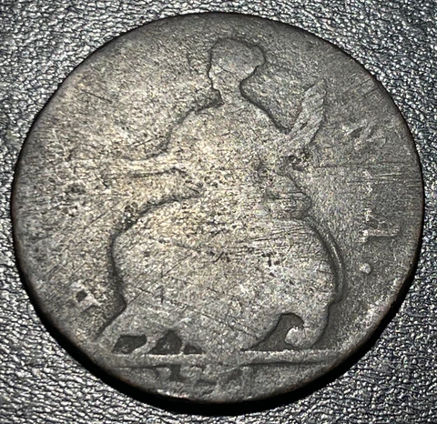 1771 UK United Kingdom King George III US Colonial 1/2 Half Penny 8.34g Coin Cover