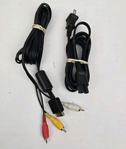 Genuine Sony OEM RCA AV Audio/Video Cable For PlayStation PS2 & PS3 + POWER CORD - Picture 1 of 3