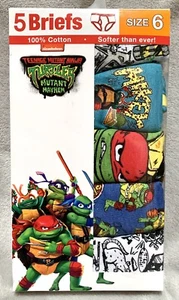 NEW Teenage Mutant Ninja Turtles 5pk Boys' 100% Cotton Briefs Size 6 - Picture 1 of 7