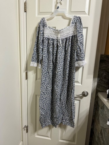 camicia da notte miss DIOR blu floreale usata tgL