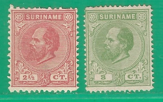 Sellos de Surinam 1875 como nuevos sin goma Mi.# 7, 8 Foto 1 de 1