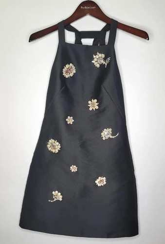 ABITO DA COCKTAIL NERO KATE SPADE New York donna 00 floreale festa impreziosito $585