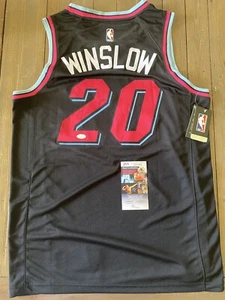 Autographed/Signed JUSTISE WINSLOW Miami Heat Vice Style Jersey JSA Authenticity - Picture 1 of 6
