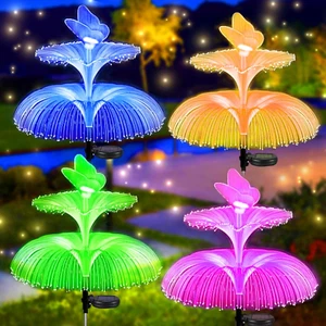 Solar Garden Lights - Solar Flower Lights Outdoor Garden Decorations Waterproof, - Picture 1 of 12