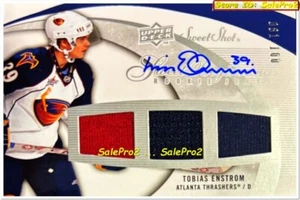 UD SWEET SHOT 2007 TOBIAS ENSTROM THRASHERS TRIPLE GAME JERSEY 3C AUTOGRAPH /100 - Picture 1 of 2