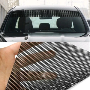 Black Car Window Visor Sun Strip Vinyl Mesh Decal Sticker For Front Windshield - Bild 1 von 5