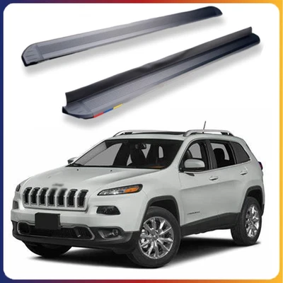 Pedales de peldaños laterales para estribo 2 piezas Nerf Bar aptos para Jeep Cherokee 2014-2024 Foto 1 de 4