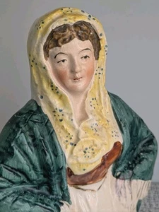 Rare 19th C Antique Vintage Irish Colleen Staffordshire Pottery Flatback Figure - Picture 1 of 17