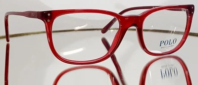 Óculos POLO RALPH LAUREN PH 2156 5458 VERMELHO TRANSPARENTE novo plástico 51-18-140 - Imagem 1 de 4