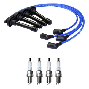 NGK 7mm Wire Set 4 Denso Platinum Spark Plug Kit For Honda Accord L4 W/0.044 Gap - Picture 1 of 1