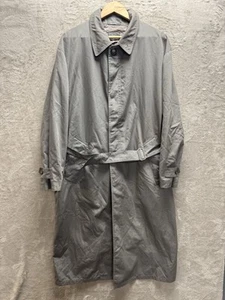 VTG 80s Barneys New York Made In Italy Trench Coat Grey W/ Belt - Picture 1 of 9