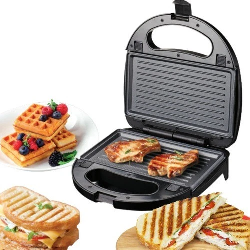 Parrilla antiadherente para tostadas 750 W Domestic King 3 en 1 para hacer bocadillos - negra Foto 1 de 4