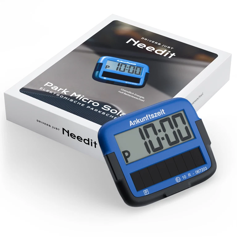 Needit Park Micro Solar elektronische Parkscheibe Digitale Parkuhr schwarz 9010