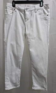 Damen-Caprijeans Kut Bardot Skinny Boyfriend weiß Denim Größe 8 - Bild 1 von 12