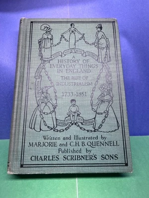 1934 History of Everyday Things in England Hardcover Book NAME REAR FRONT COVER - Image 1 of 4