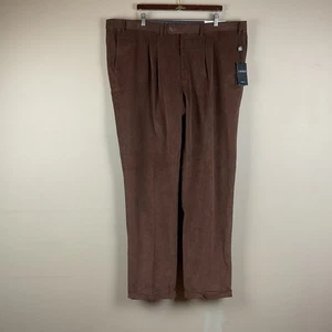 Pantalones de pana Lauren Ralph Lauren para hombre 46 X 34 marrón calce clásico plisado con puños - Imagen 1 de 12