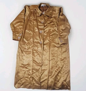 Trench coat vintage anni 80 raso di Vision made in USA bronzo lucido taglia 8 donna - Foto 1 di 13