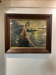 Chica de moda nativa americana de los años 20 en marco original - Imagen 1 de 12