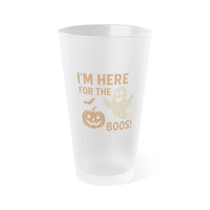 I'm Here for the Boos Halloween Pint Glass Party Cup Ghost Theme Drinkware - Picture 1 of 5