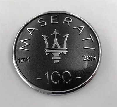 1914-2014 MASERATI TAPACUBOS CENTRAL EMBLEMA INSERTO 100 AÑOS 2,25" / 57mm - CADA UNO Foto 1 de 2