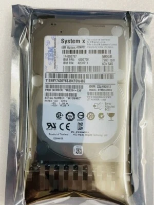 IBM 500GB 7200 RPM 2.5" 6GBps SAS Hard Drive 42D0708 42D0711 42D0707 - Image 1 of 4