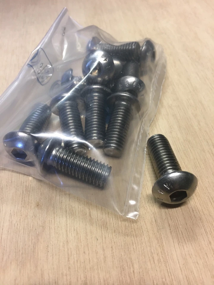 VITE ACCIAIO INOX A4 M10X25 TESTA BOMBATA ESAGONO INCASSATO  10PZ. - Immagine 1 di 1