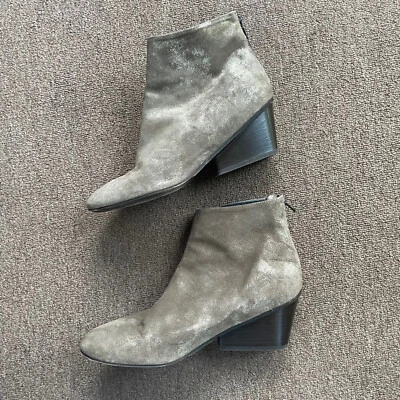 Botas de cuña al tobillo sesto meucci botines metálicos bronce dorado gamuza para mujer 10’s Foto 1 de 4