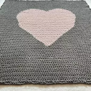 Heart Baby Blanket Crochet Soft Yarn - Picture 1 of 5