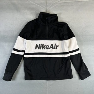 Nike Air Tracksuit Jacket Kids Boys Medium Black 1/4 Zip Sweatshirt Spell Out - Picture 1 of 7