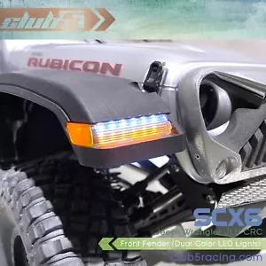 1/6 Scale Front Fender ( Dual Color LED Lights ) for SCX6 Jeep JLU Wrangler - Picture 1 of 9