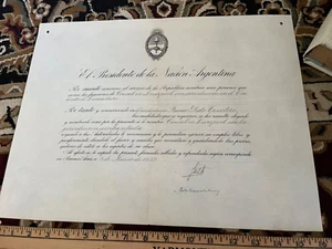 1932 signed president of Argentina Augustin Justo Diplomatic document Consul - Picture 1 of 3