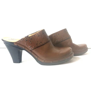 Sofft Women's Heeled Mules Leather Slip On Brown Size 10 M Comfort Casual Shoes - Picture 1 of 11