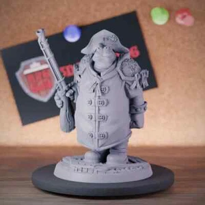 Giff Admiral Miniature Hippo Gunslinger Dungeons and Dragons Mini DnD 5e TTRPG - Picture 1 of 8