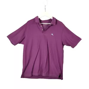 Tommy Bahama Pima Cotton Polo Shirt Embroidered Logo Purple Mens Size L Resort - Picture 1 of 7