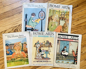 Lot of 5 Vintage Home Arts Needlecraft Magazines 1935 and 1936