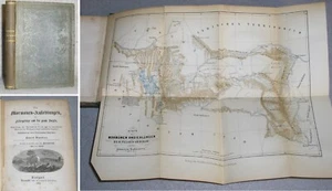 Antique Mormon Utah Book Great Salt Lake Settlements German Ed Folding Map 1854 - Picture 1 of 19