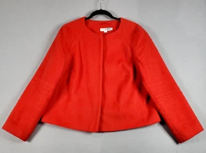 Boden Orange Jacket Coat Cropped L Lined Preppy Womans US Sz 16 Wool Blend - Picture 1 of 12